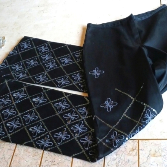 Women's pants- vintage Cache- sz 0..New pair,ribbon/bow design w sequins.. - Picture 2 of 15